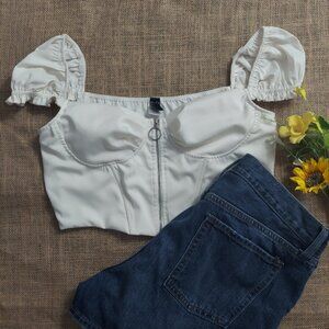 Windsor Silky Corset Full Zip Puffy Top Size Large